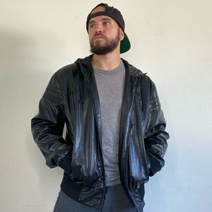 Bench Faux Hooded Leather Jacket